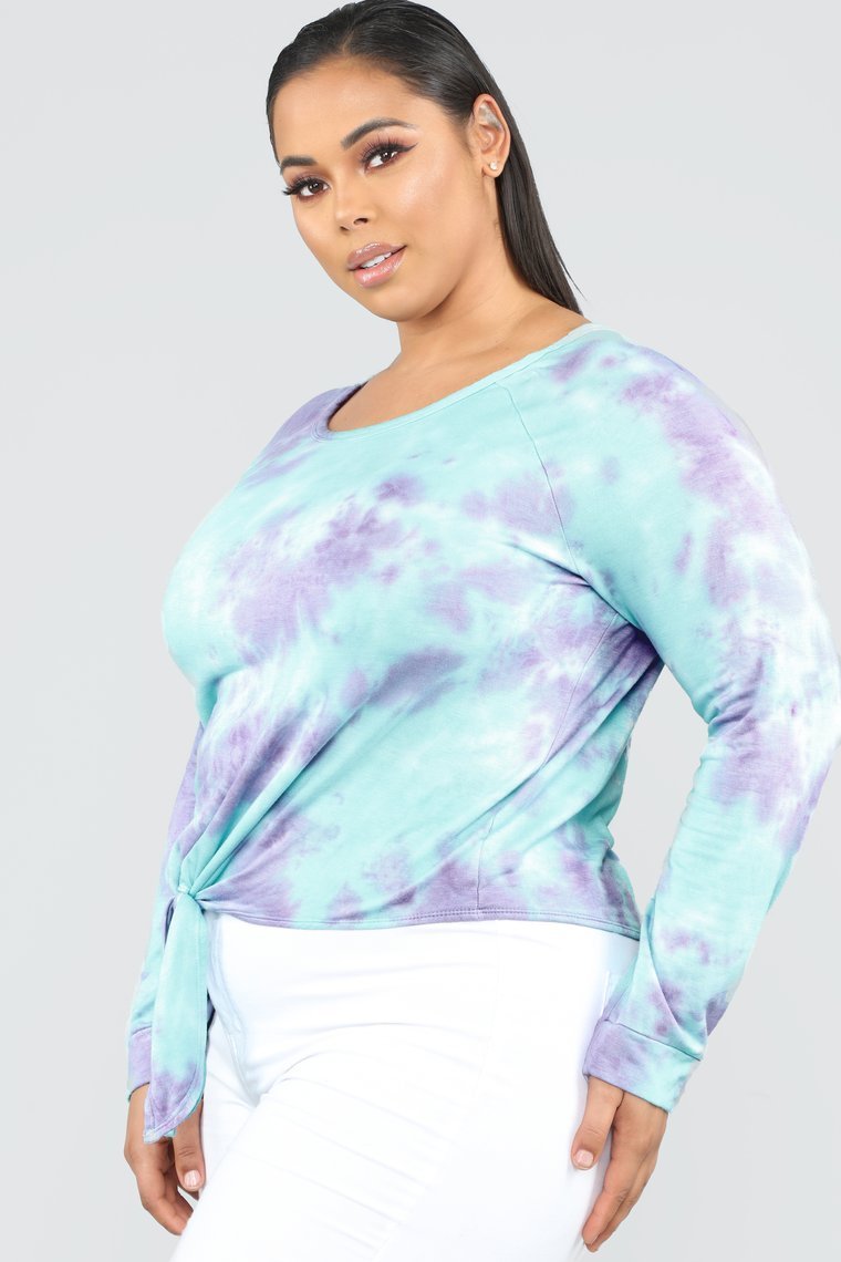 Comfy Vibes Tie Dye Sweatshirt - Purple/Combo