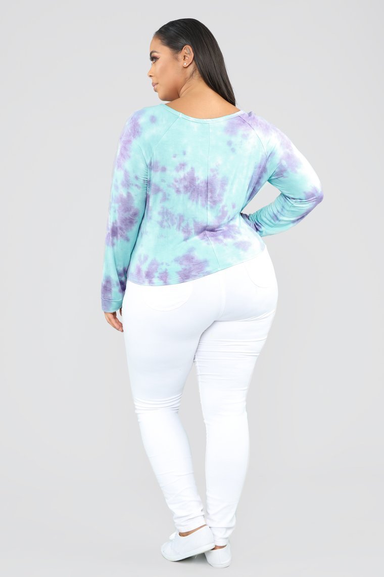 Comfy Vibes Tie Dye Sweatshirt - Purple/Combo