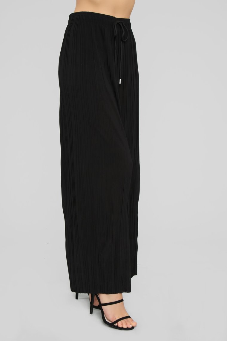 Pleating His Case Pants - Black