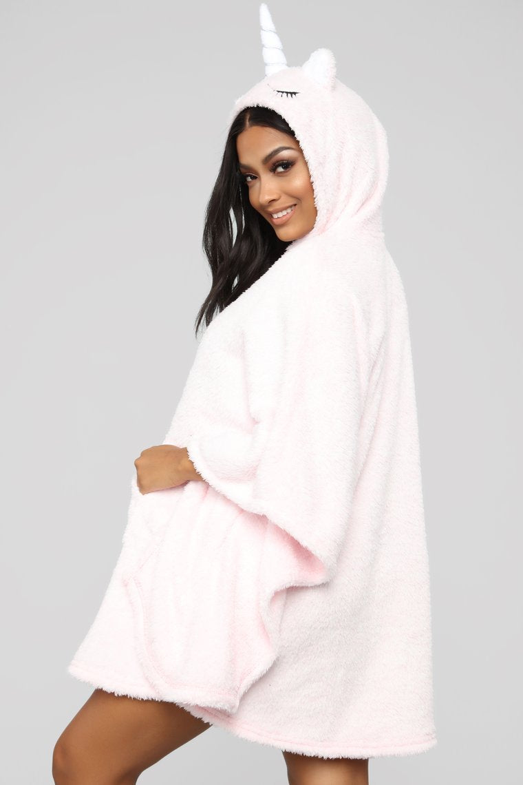 Sweat à capuche de sommeil licorne très rare - rose