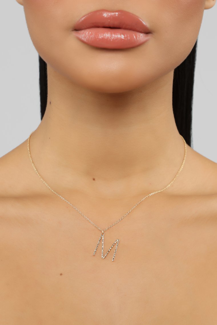 Wrote Me A Letter "M" Necklace - Gold