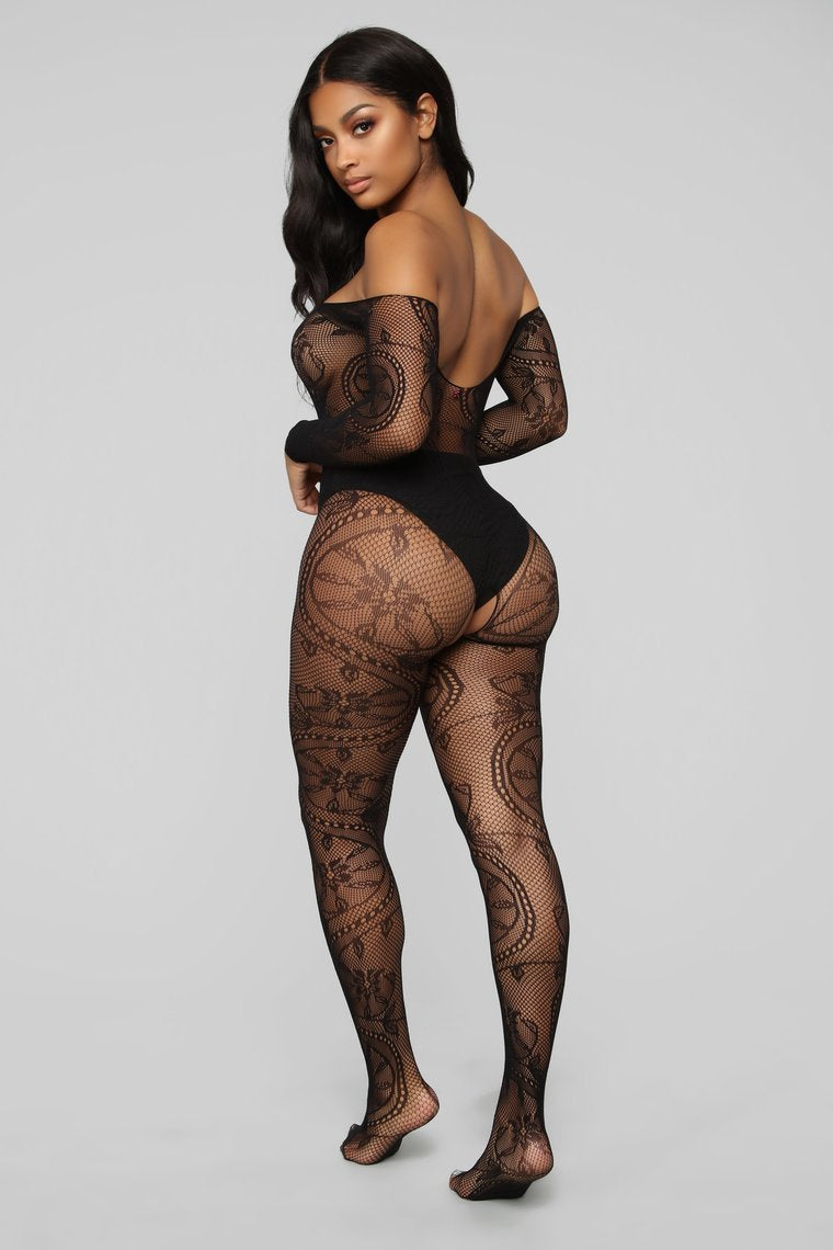 Réponse My Call Lace Body Stocking-Black