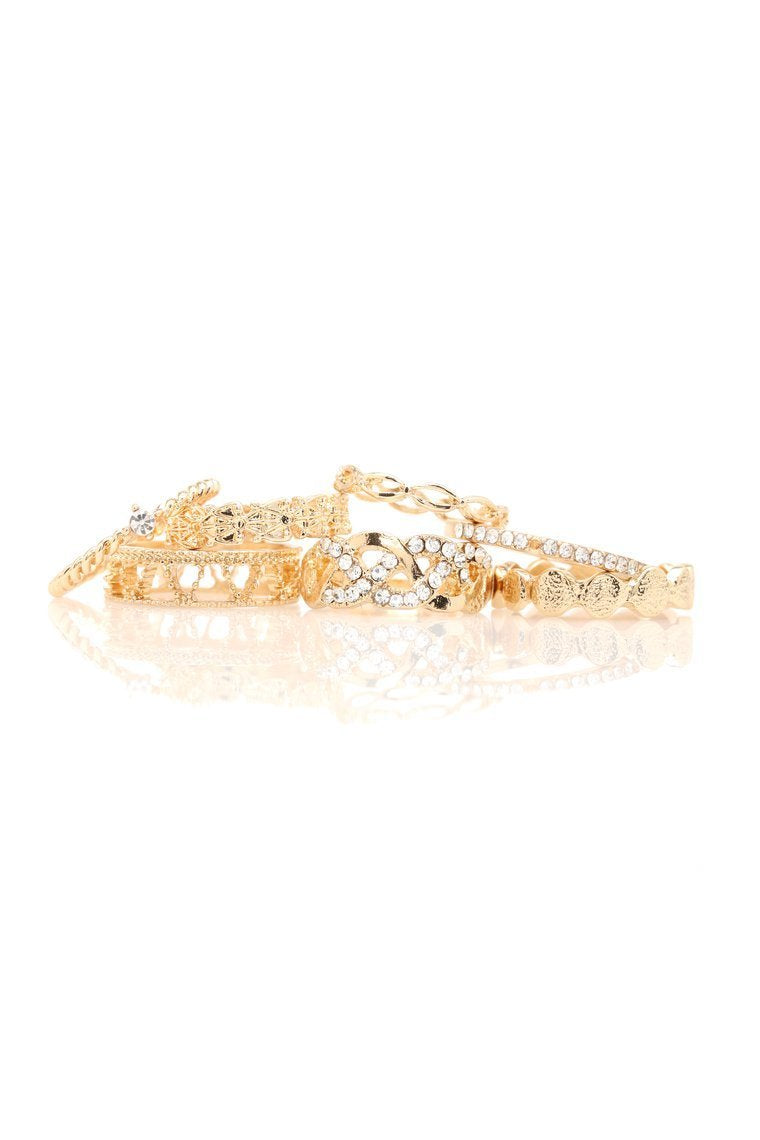 Bite The Bullet Ring Set - Gold