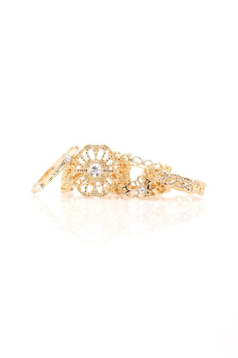 Hand It To You Ring Set - Gold