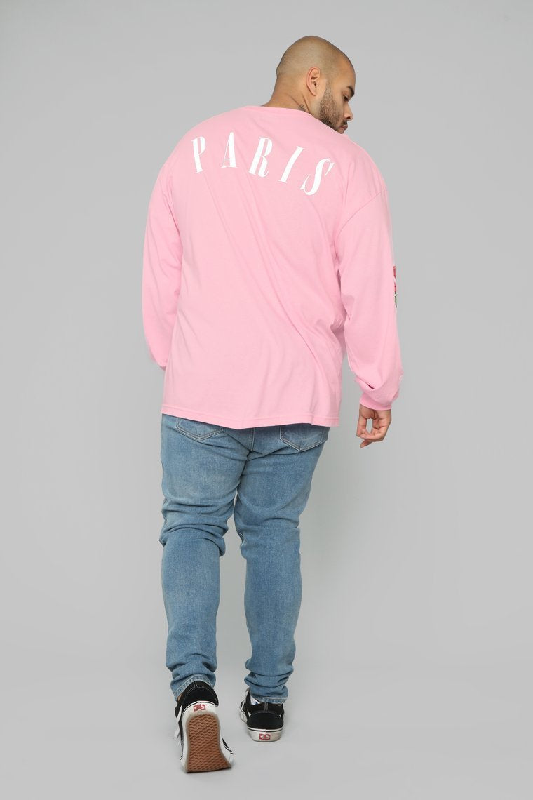 Paris Long Sleeve Tee - Pink/Combo