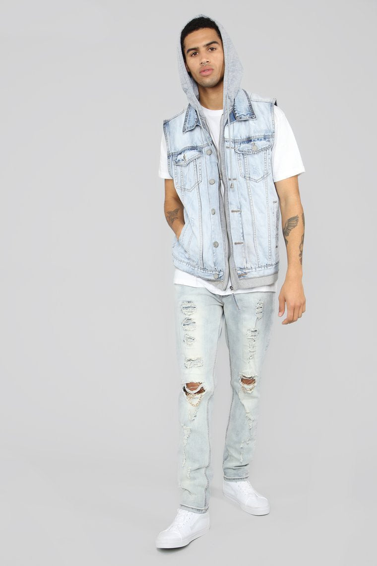 Harringford Denim Vest - Ice Blue