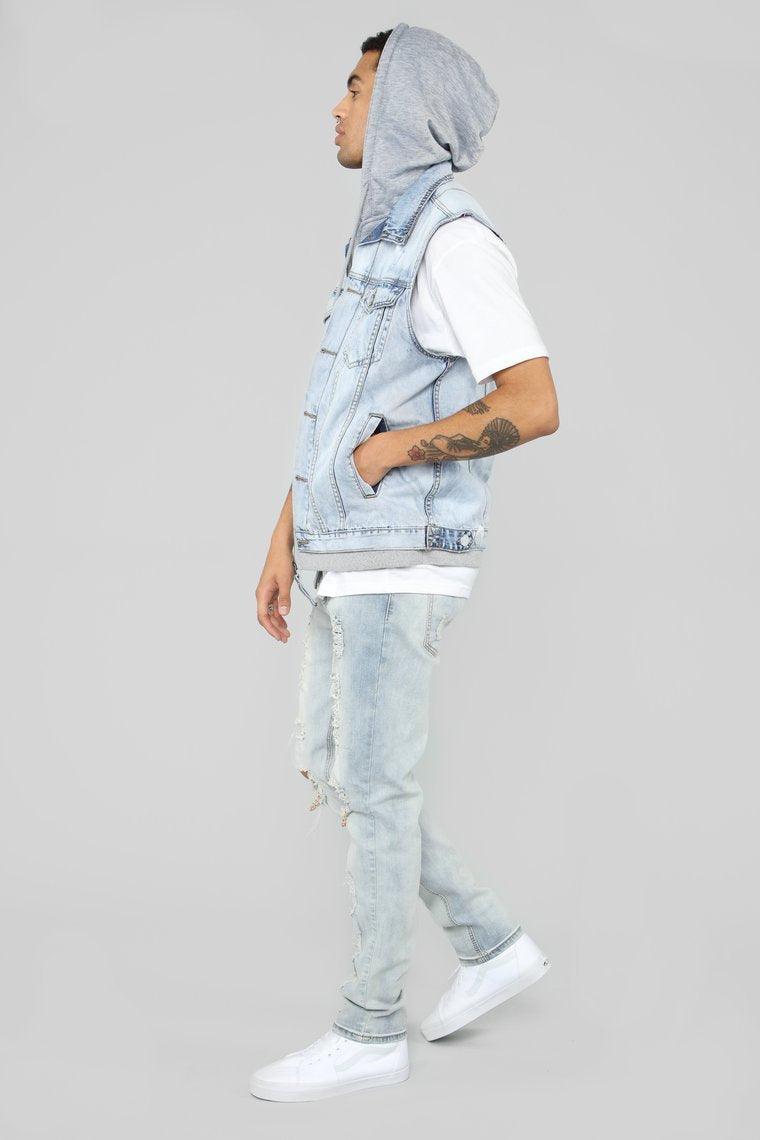 Harringford Denim Vest - Ice Blue