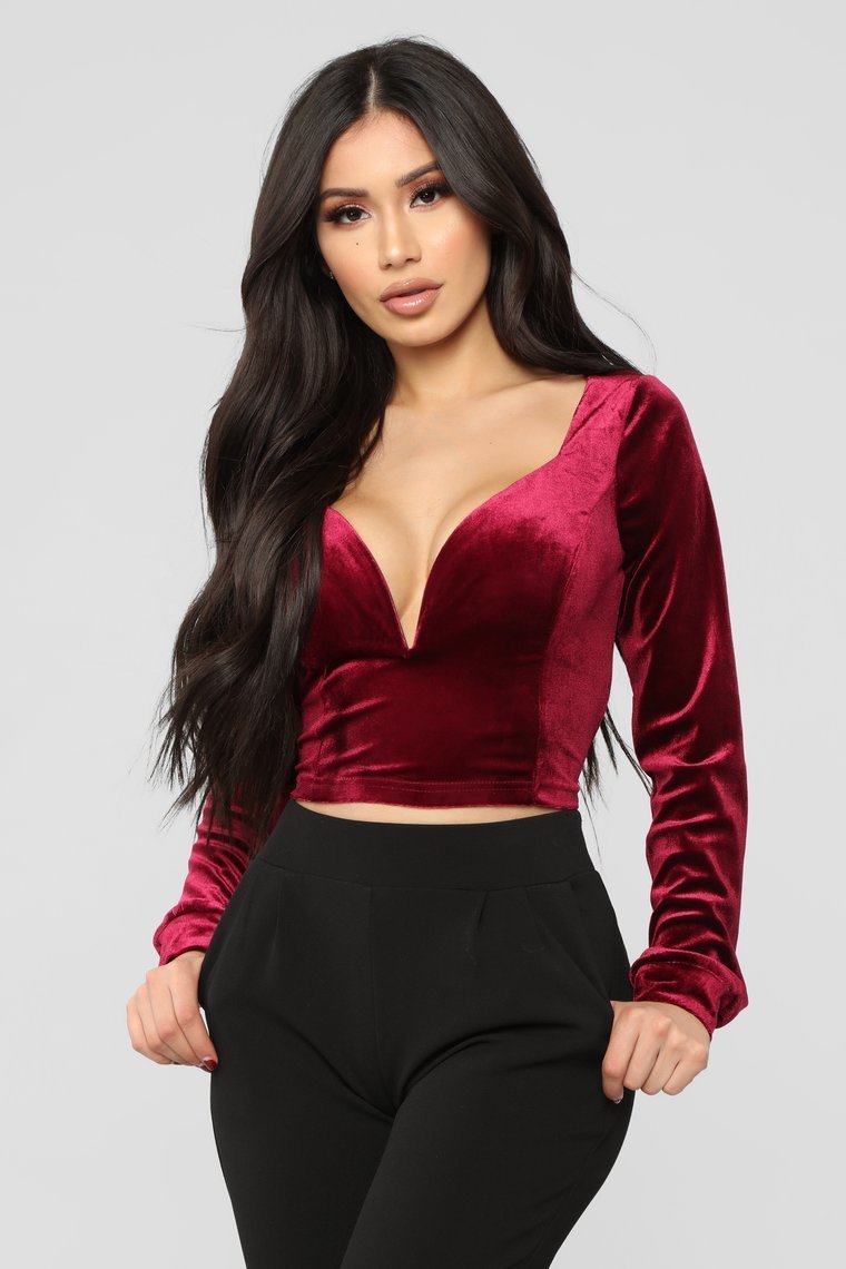 One More Dance Top - Burgundy