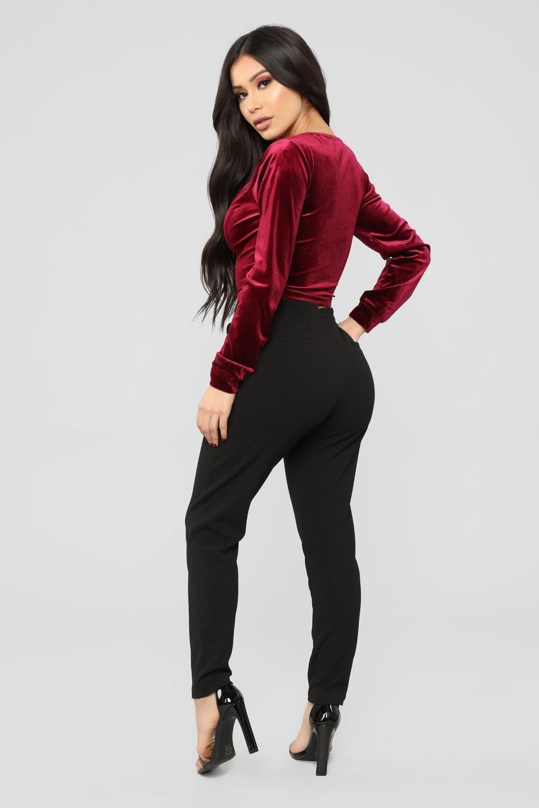 One More Dance Top - Burgundy