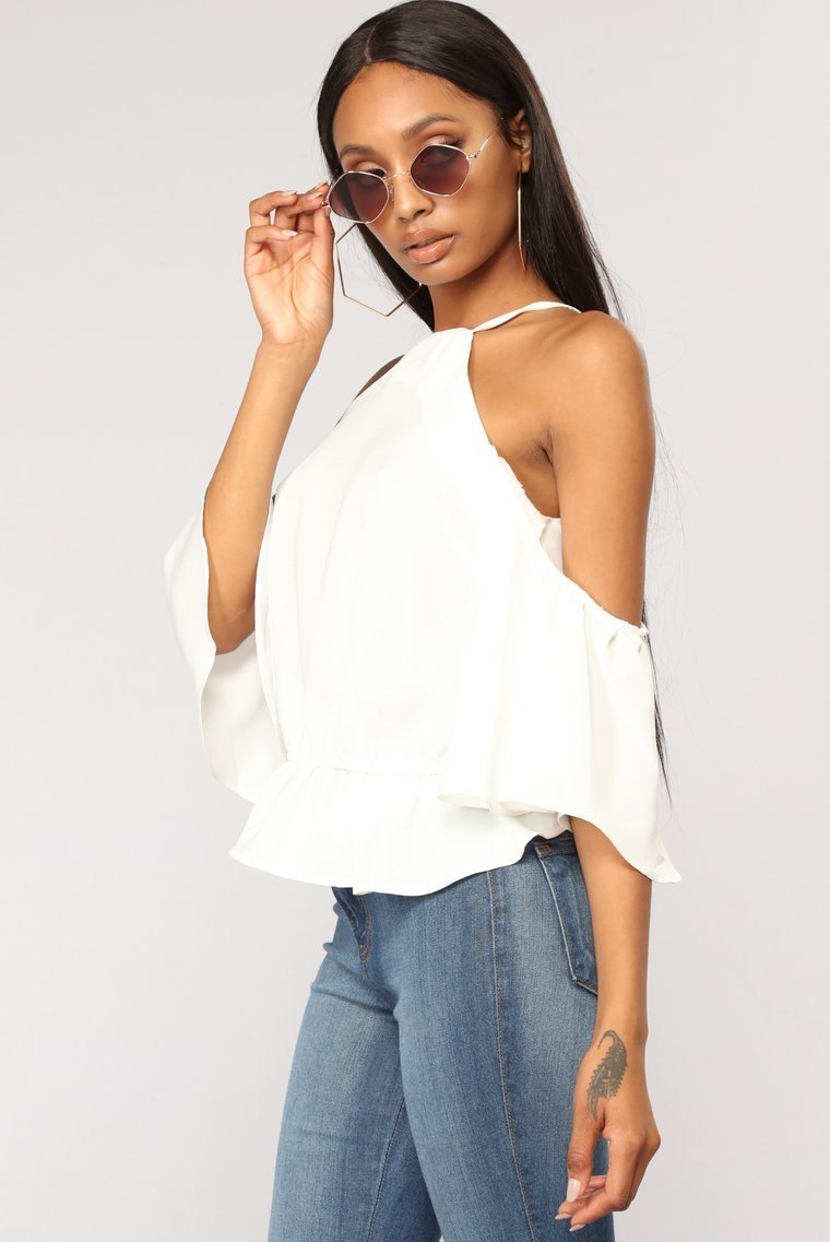 Like Always Cold Shoulder Top - Off White