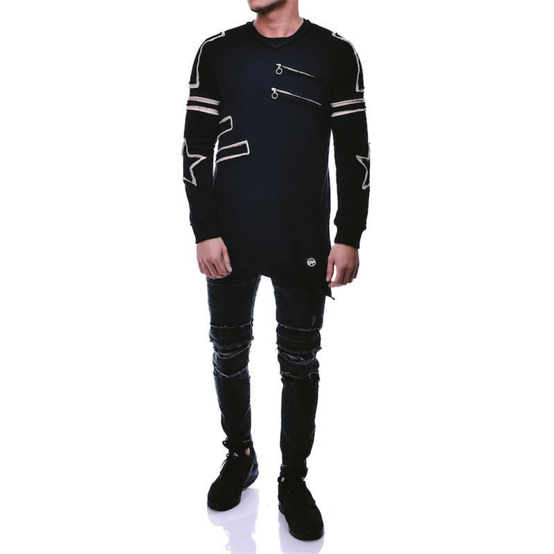 ASYMMETRIC CUT MENS SWEATER 3552