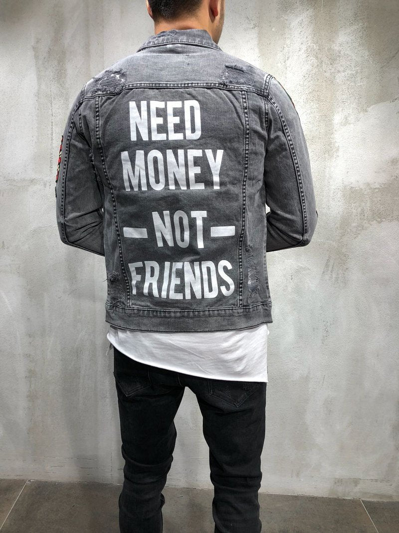 VESTE EN JEAN TRUCKER AVEC PATCH SERPENT 3930