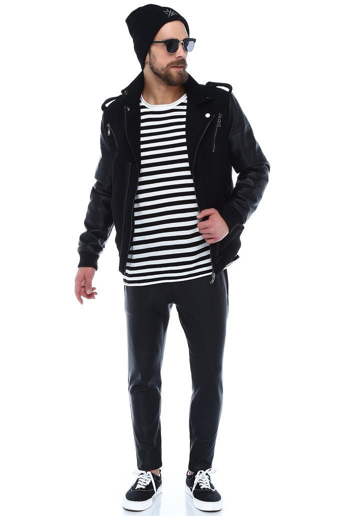 Rockupy Unisex Leather Imitation Black Pants