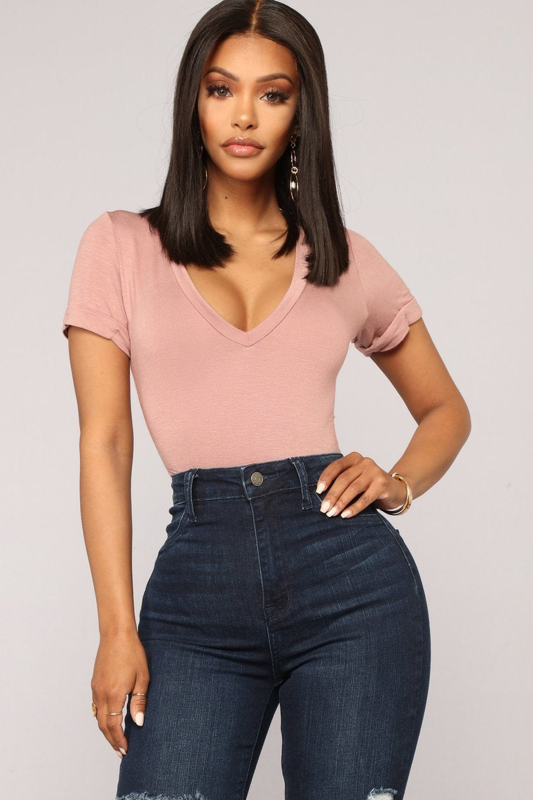 Favorite Tee Bodysuit - Pale Mauve