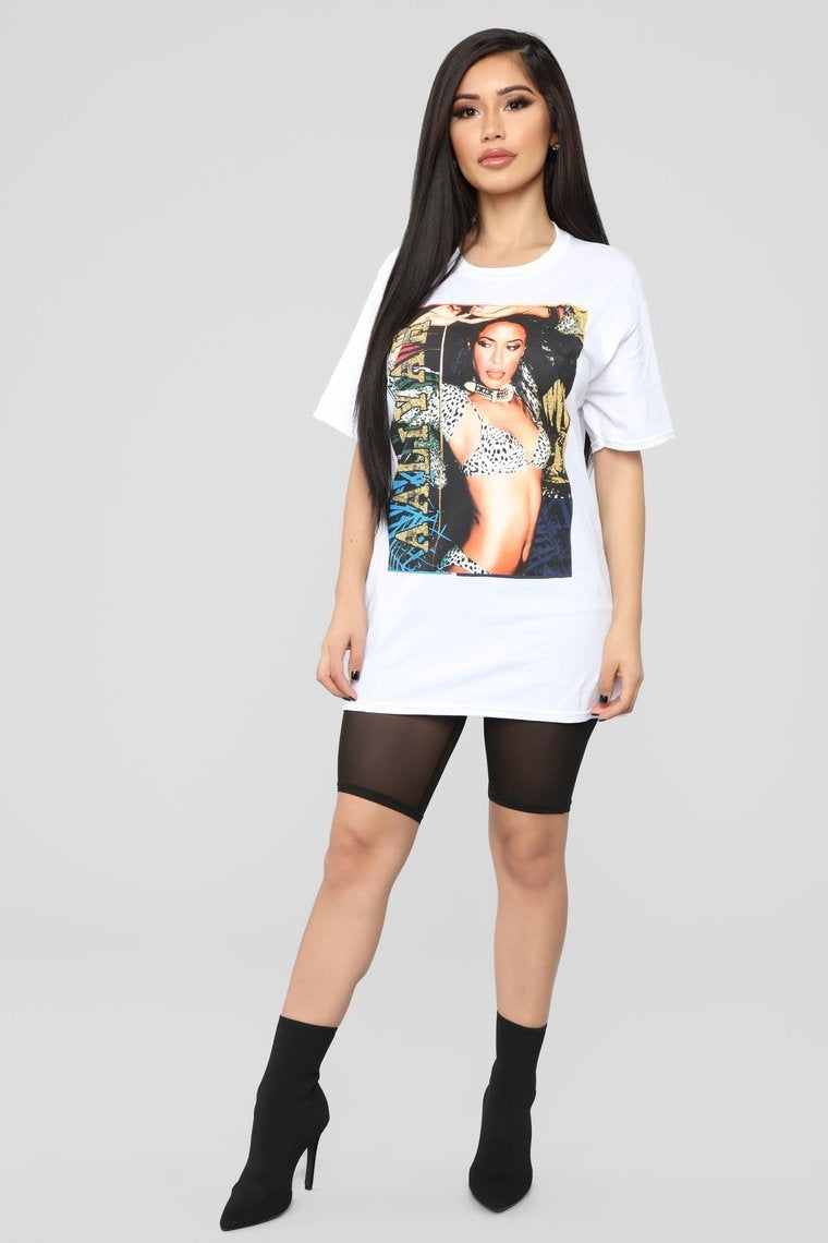 Aaliyah Tunic Tee - White