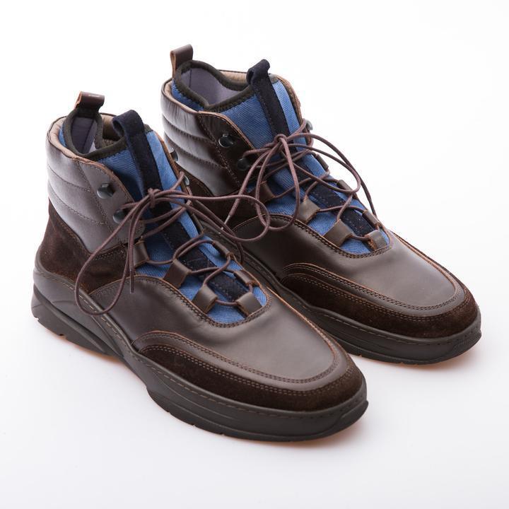 ELON - BROWN & BLUE - CALF LEATHER & NEOPRENE