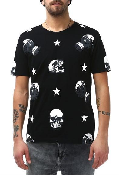 Erkek Kuru Kafa Baskılı T-Shirt