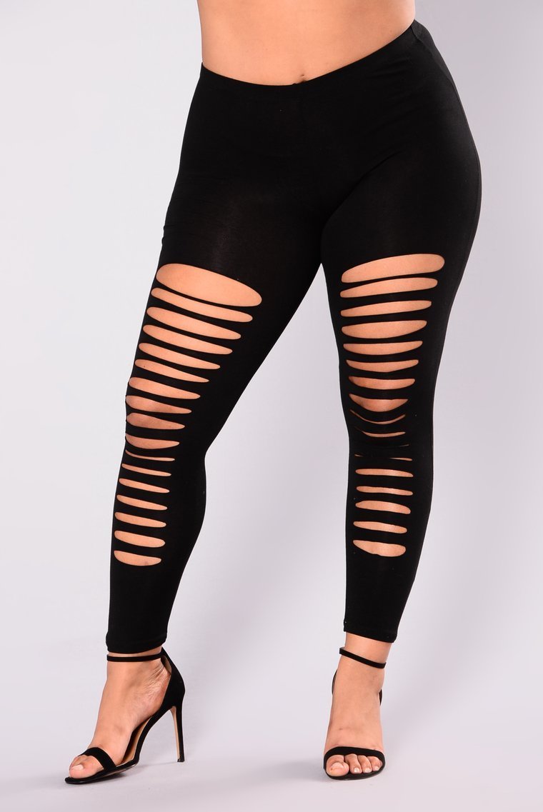 Carine Distressed Leggings - Black