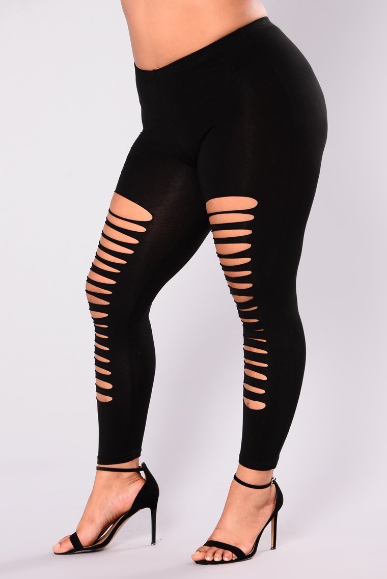 Carine Distressed Leggings - Black