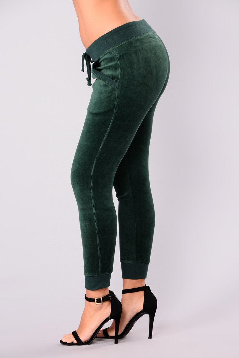 The Original Trendsetter Velour Pants - Chasseur