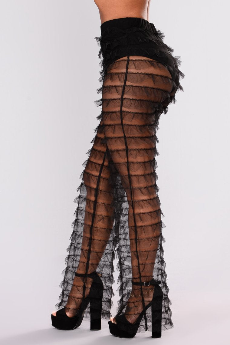 Roxanna Ruffle Pants - Black