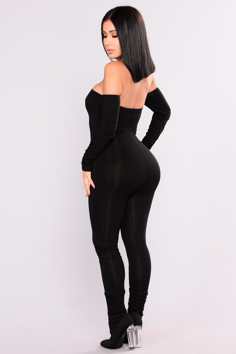 Soothe Off Shoulder Jumpsuit - Black
