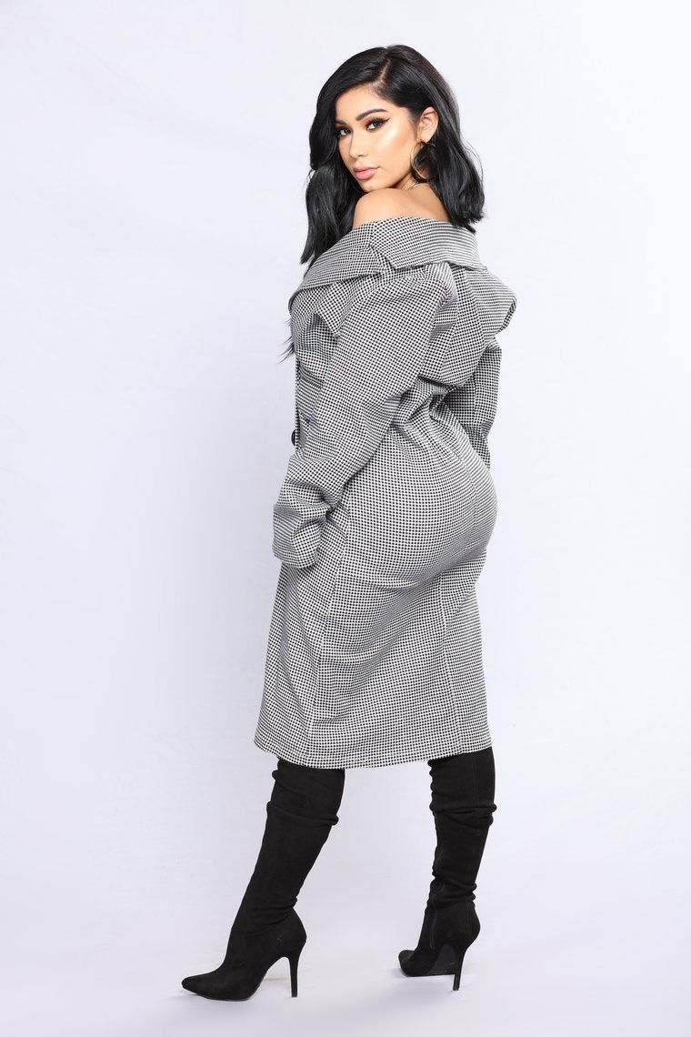 Tribeca Checkered Coat - Black/White