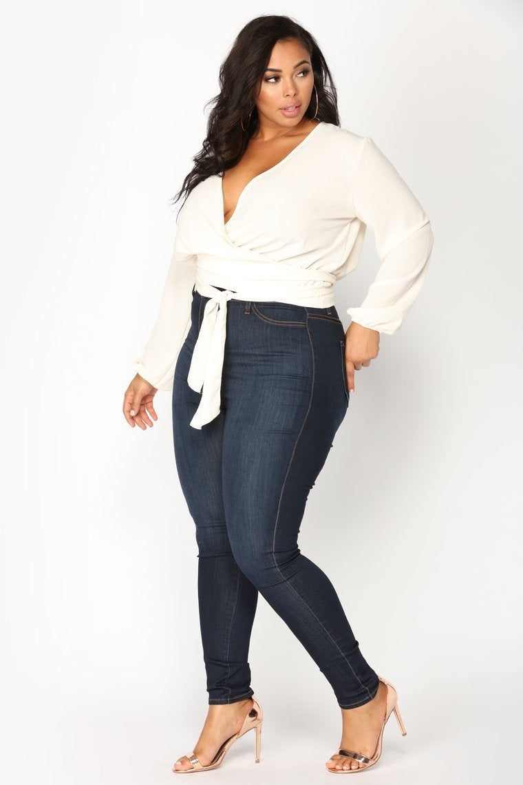 Classic High Waist Skinny Jeans - Dark