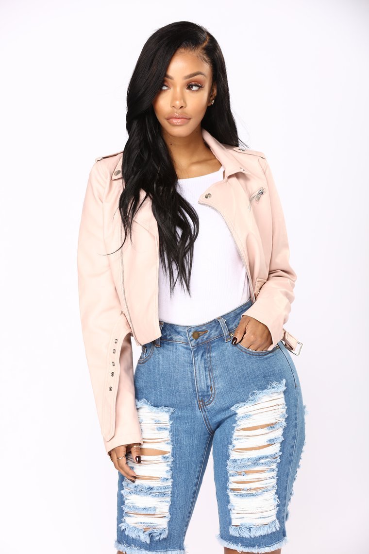 Remind Me Later Faux Leather Jacket - Blush