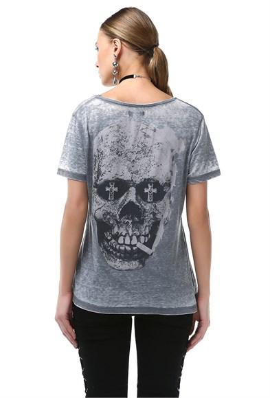 Kuru Kafa Baskılı Kadın T-Shirt