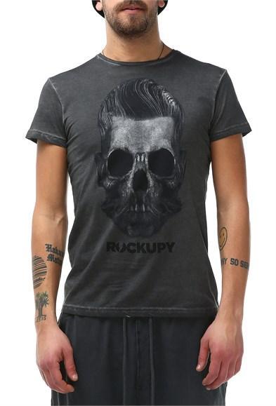 Erkek Kuru Kafa Detaylı Dijital Baskılı T-Shirt