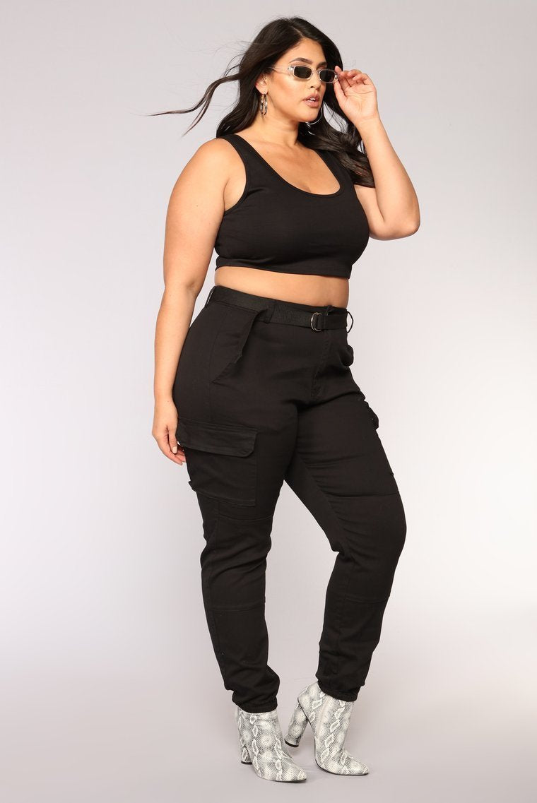 Cadet Khloe Oversized Cargo Pants - Black