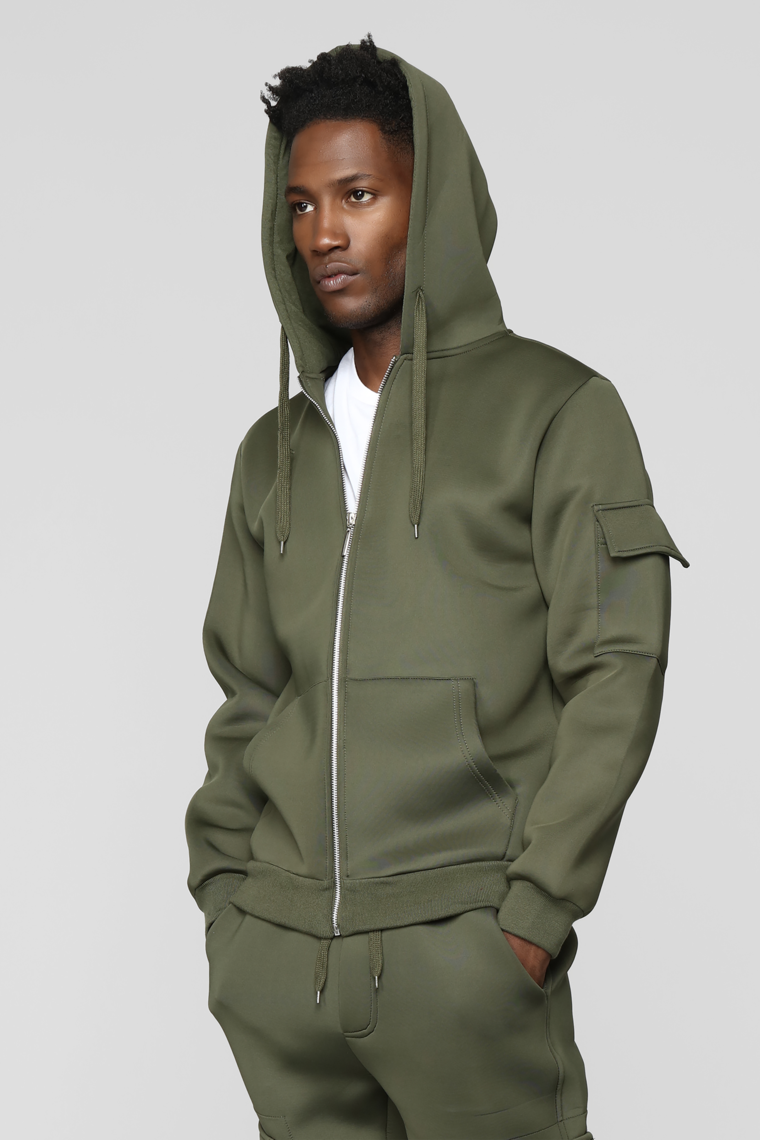 Winson Full Zip Hoodie - Olive